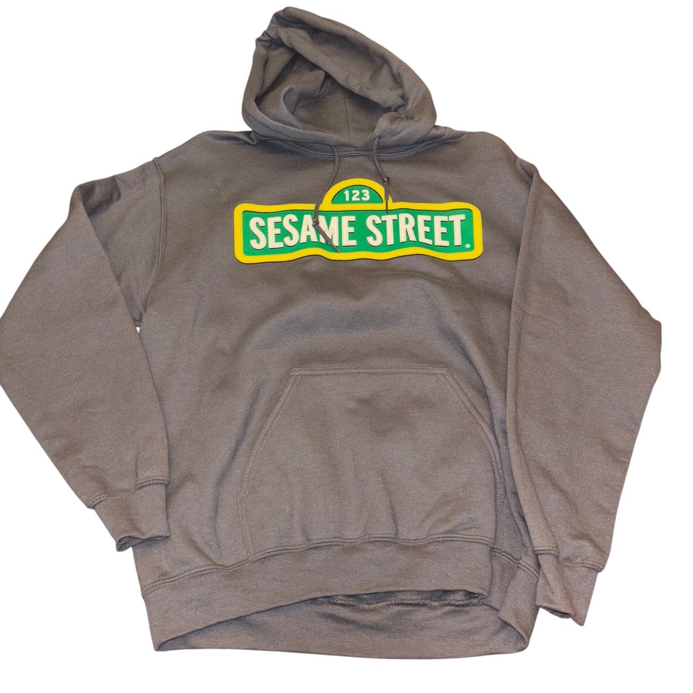 Sesame Street Hoodie | Gray Pullover‎ Sweatshirt | SeaWorld Busch Gardens Size M